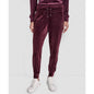 Dkny Women's Platinum Velour Rhinestone Logo Slim Fit Joggers