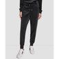Dkny Women's Platinum Velour Rhinestone Logo Slim Fit Joggers