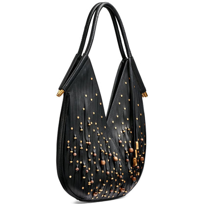 Donna Karan New York Baldwin Beaded Laser-cut Mini Shoulder Bag - Black, Gold