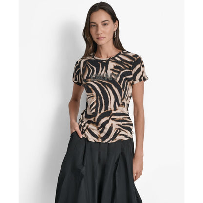 Dkny Women's Printed Logo Crewneck T-Shirt