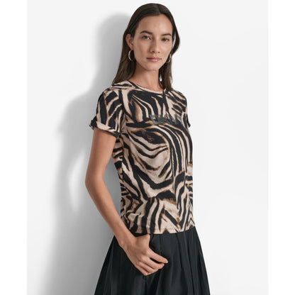 Dkny Women's Printed Logo Crewneck T-Shirt