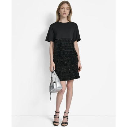 Dkny Women's Studded-Fringe Crewneck T-Shirt