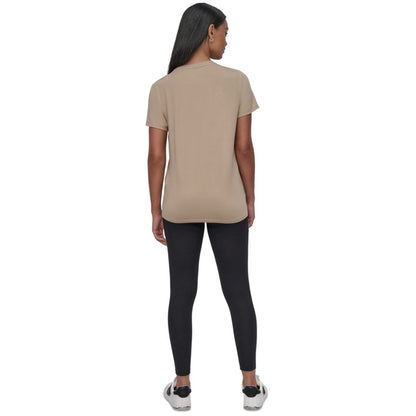 Dkny Sport Women's Colorblocked-Logo Crewneck T-Shirt - Azalea/ Black