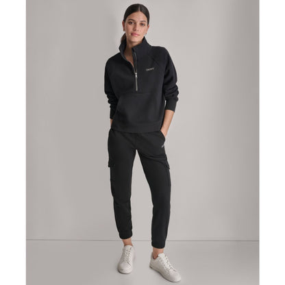 Dkny Sport Women's Studded-Logo Half-Zip Sweatshirt