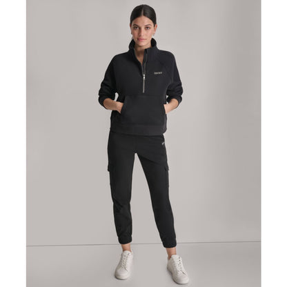 Dkny Sport Women's Studded-Logo Half-Zip Sweatshirt