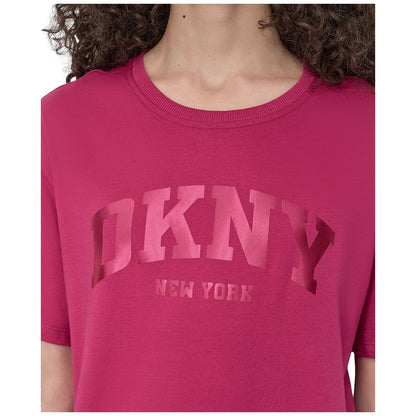 Dkny Sport Women's Varsity Satin Logo Oversized Cotton T-Shirt