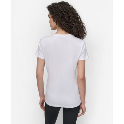 Dkny Women's Sport Glitter Logo Crew Neck T-shirt