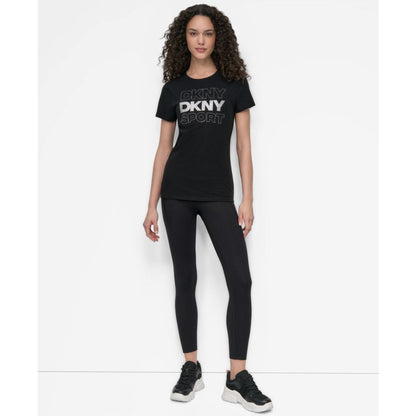 Dkny Women's Sport Glitter Logo Crew Neck T-shirt