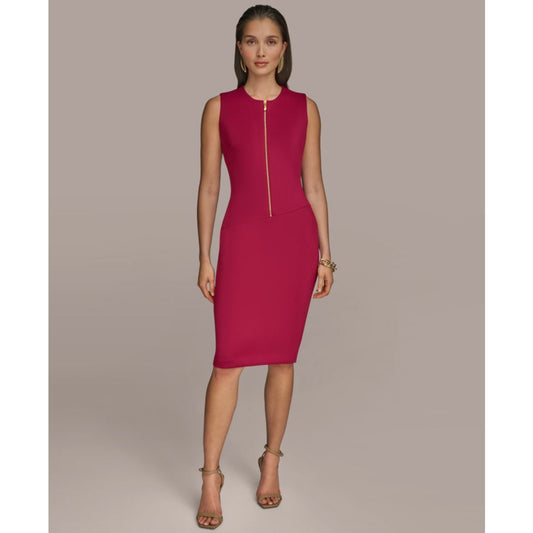 Donna Karan New York Women's Scuba Front-Zip Sheath Dress