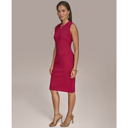 Donna Karan New York Women's Scuba Front-Zip Sheath Dress