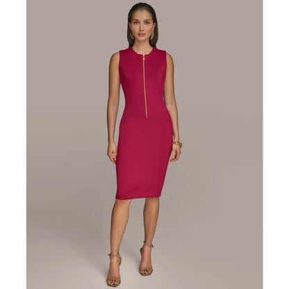 Donna Karan New York Women's Scuba Front-Zip Sheath Dress