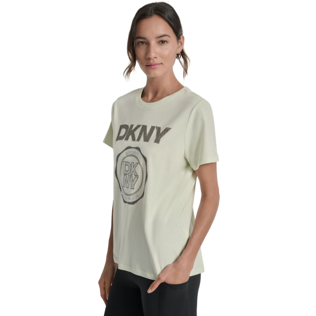 Dkny Sport Women's Medallion Logo Crewneck T-Shirt