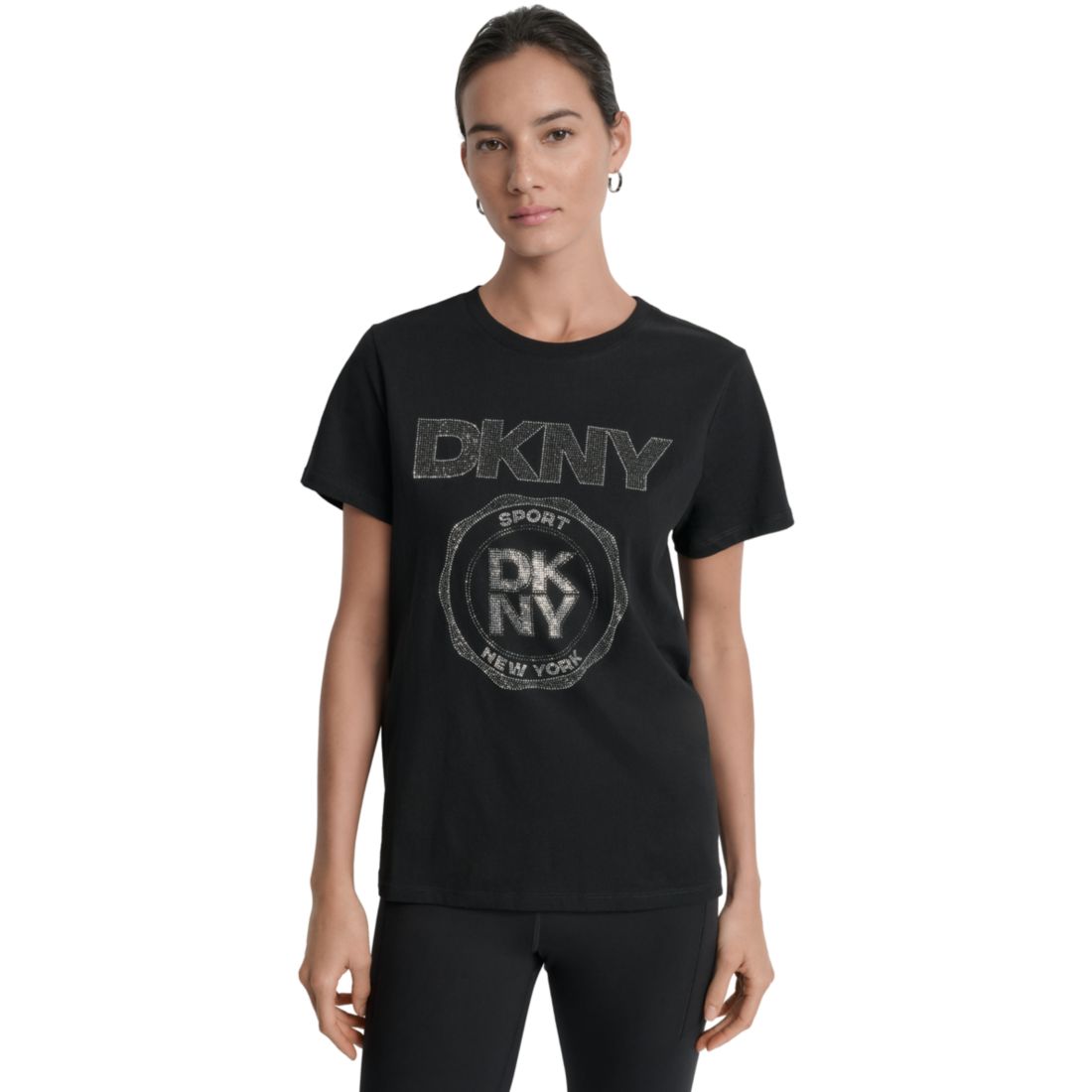 Dkny Sport Women's Medallion Logo Crewneck T-Shirt