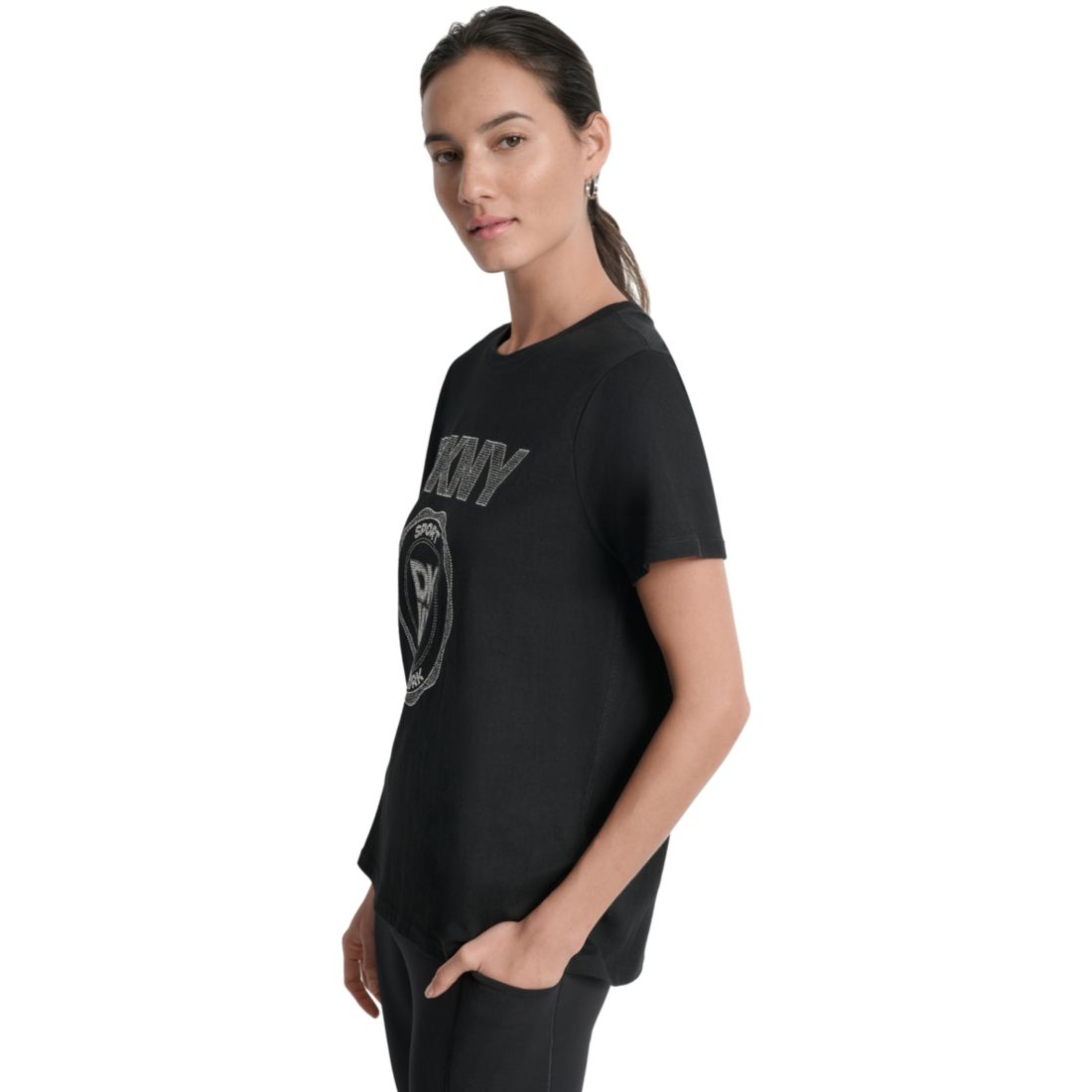 Dkny Sport Women's Medallion Logo Crewneck T-Shirt