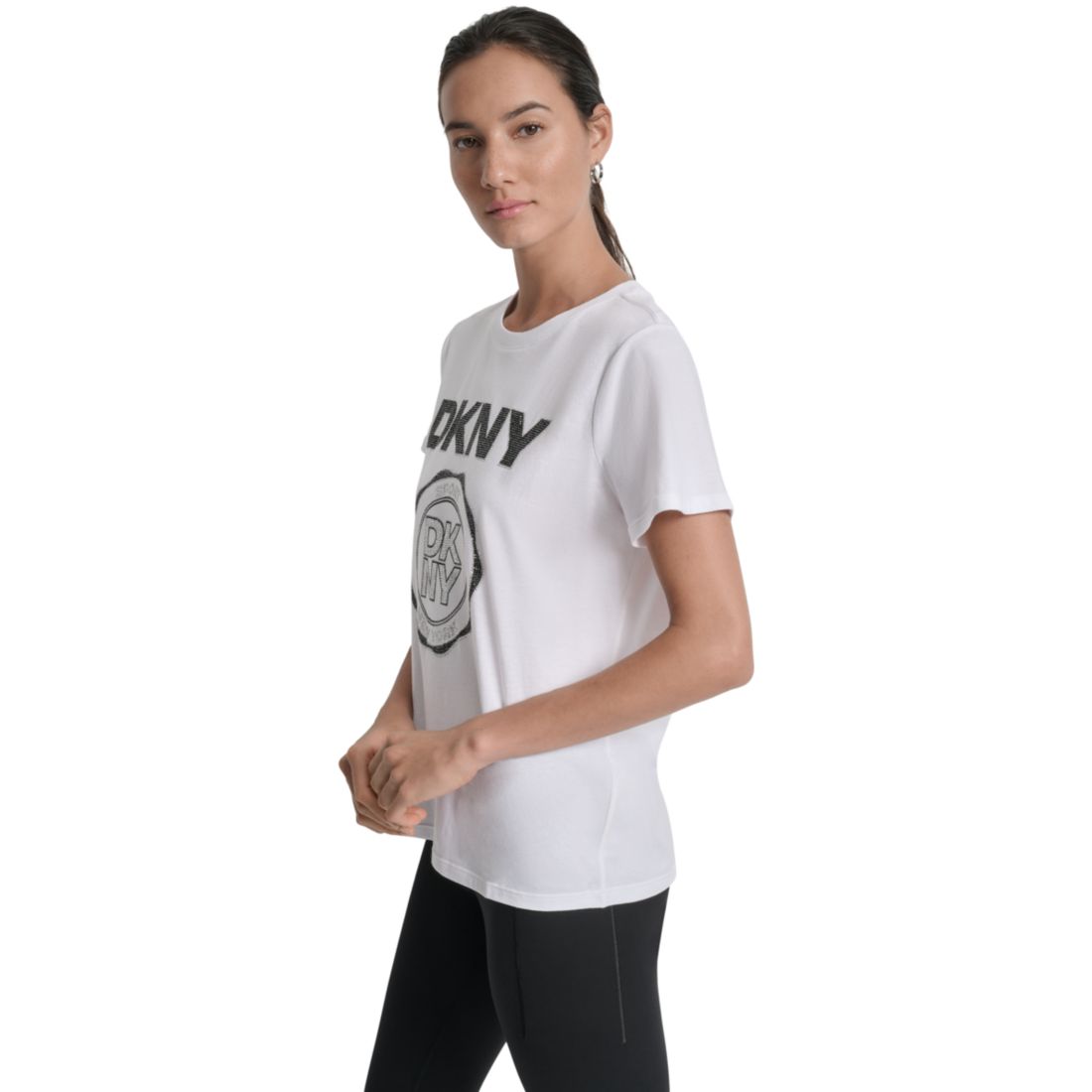 Dkny Sport Women's Medallion Logo Crewneck T-Shirt