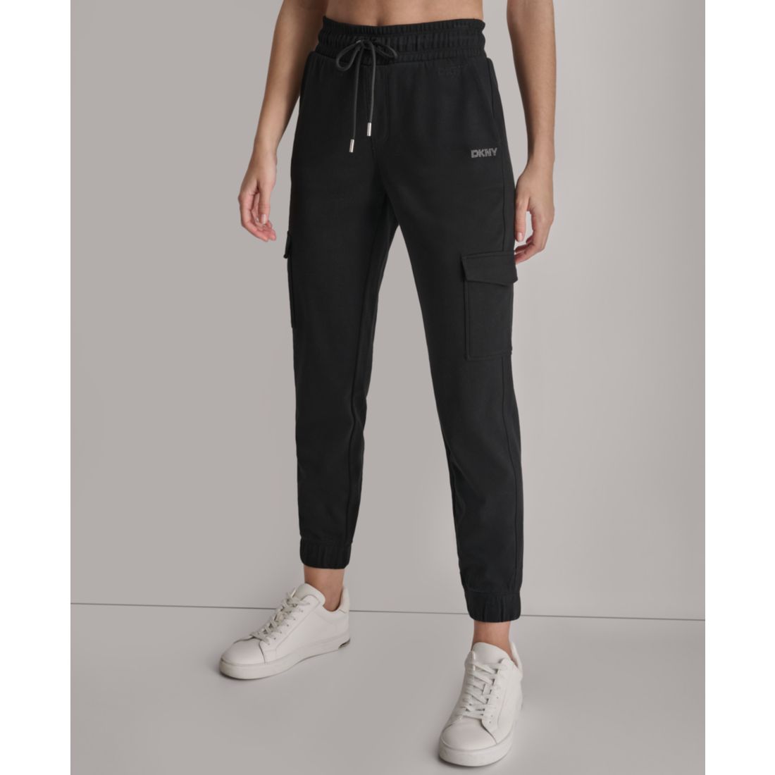 Dkny Sport Women's Studded-Logo Cargo Joggers