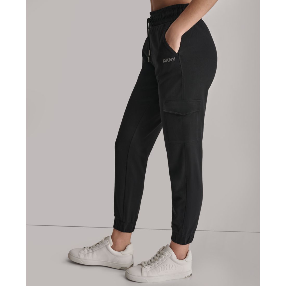 Dkny Sport Women's Studded-Logo Cargo Joggers