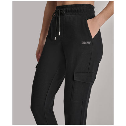 Dkny Sport Women's Studded-Logo Cargo Joggers