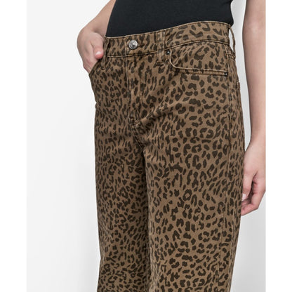 Dkny Jeans Women's Animal Print Mid-Rise Relaxed Straight-Leg Cotton Jeans