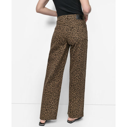 Dkny Jeans Women's Animal Print Mid-Rise Relaxed Straight-Leg Cotton Jeans