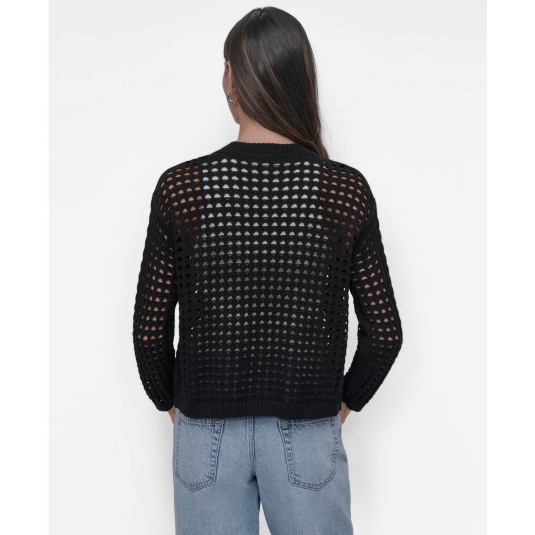 Dkny Jeans Petite Open-Stitch Cardigan