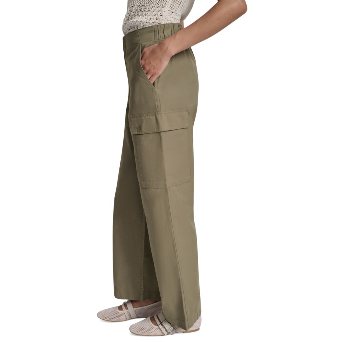 Dkny Jeans Women's High Rise Straight Leg Cargo Pants