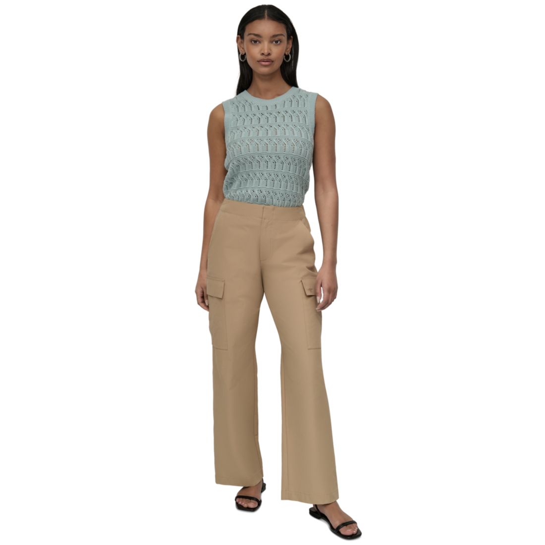 Dkny Jeans Women's High Rise Straight Leg Cargo Pants