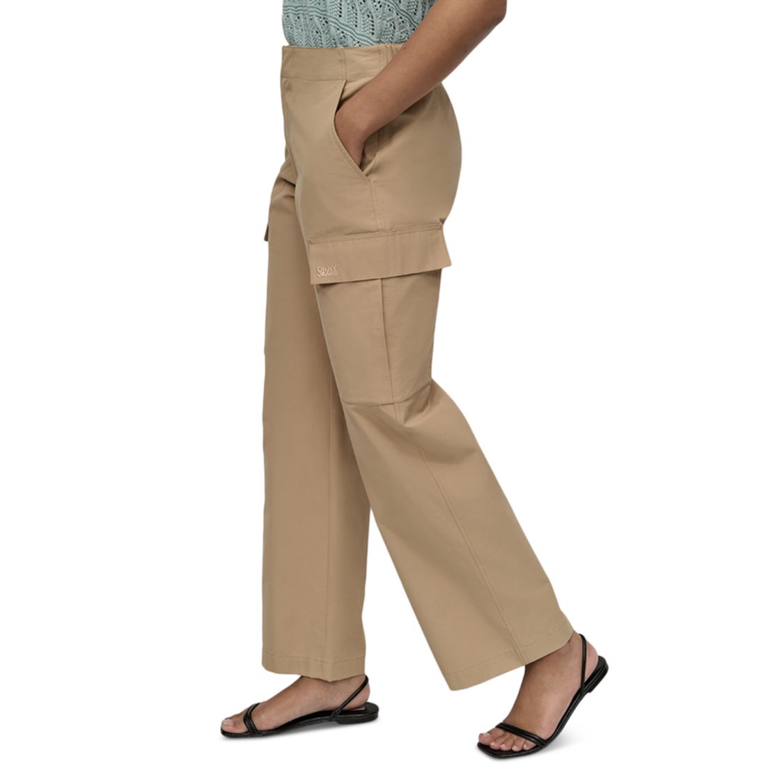 Dkny Jeans Women's High Rise Straight Leg Cargo Pants