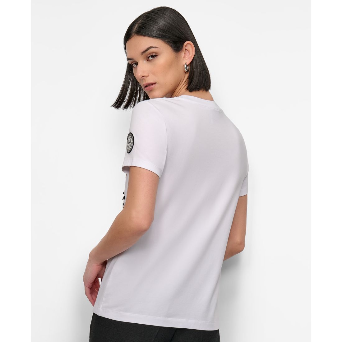 Dkny Women's Pins And Patches Crewneck T-Shirt
