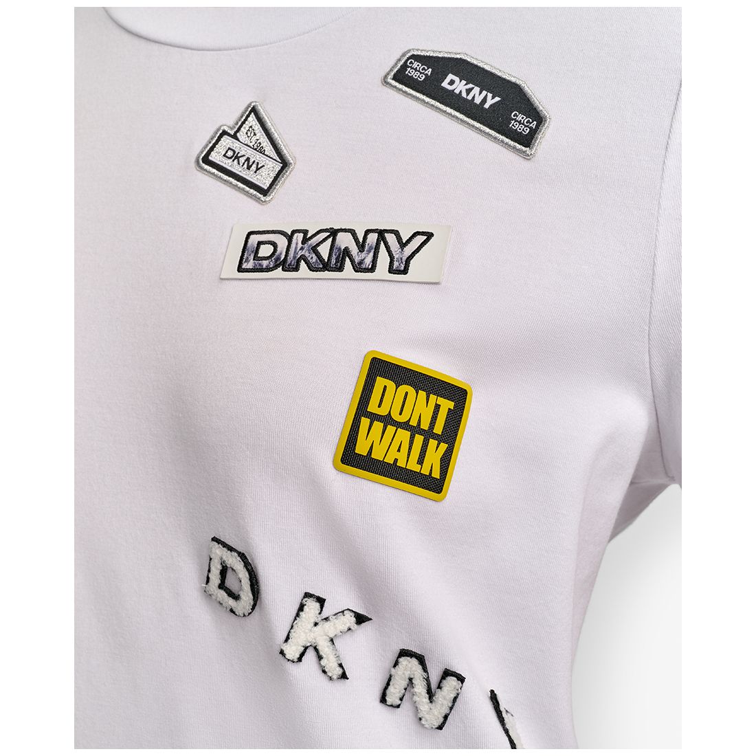 Dkny Women's Pins And Patches Crewneck T-Shirt