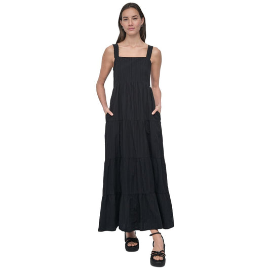 Dkny Jeans Women's Cotton Tiered Maxi Dress