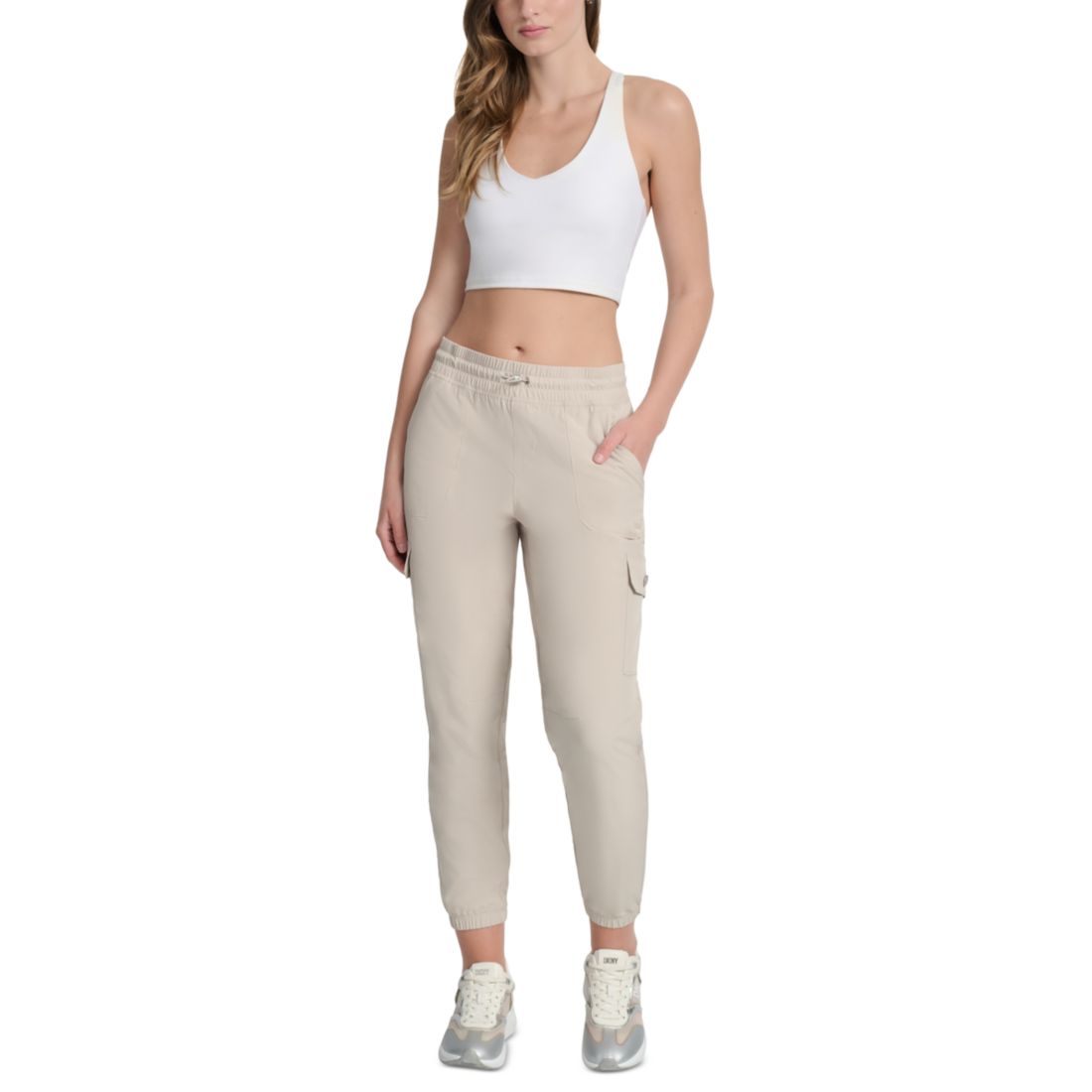 Dkny Sport Women's Drawcord-Waist Cargo Jogger Pants