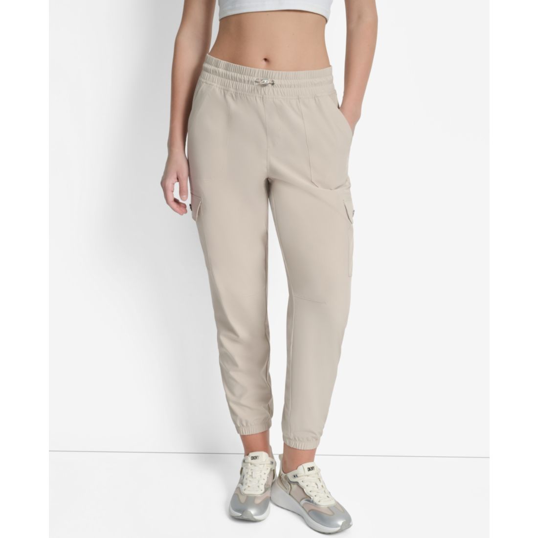 Dkny Sport Women's Drawcord-Waist Cargo Jogger Pants