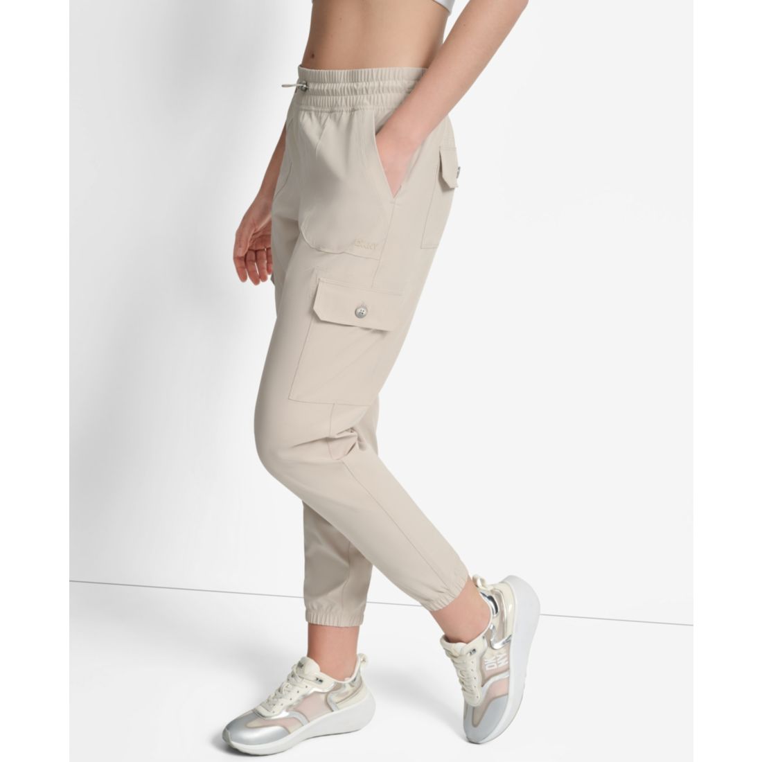 Dkny Sport Women's Drawcord-Waist Cargo Jogger Pants