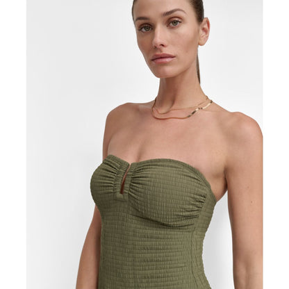 Dkny Women's Textured Shirred One-Piece Swimsuit