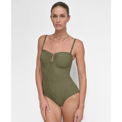 Dkny Women's Textured Shirred One-Piece Swimsuit