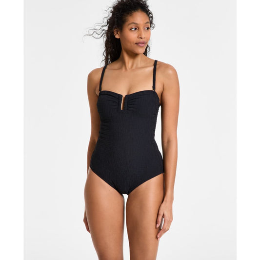 Dkny Women's Textured Shirred One-Piece Swimsuit
