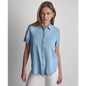 Dkny Jeans Petite Rolled Short-Sleeve Button-Up Shirt