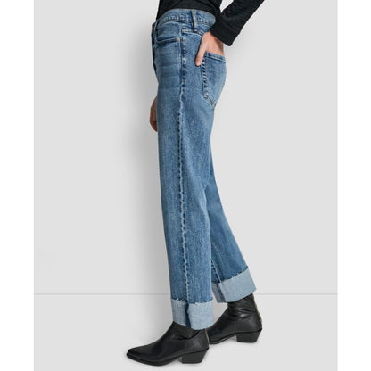 Dkny Jeans Women's High-Rise Classic Cuffed Straight-Leg Jeans