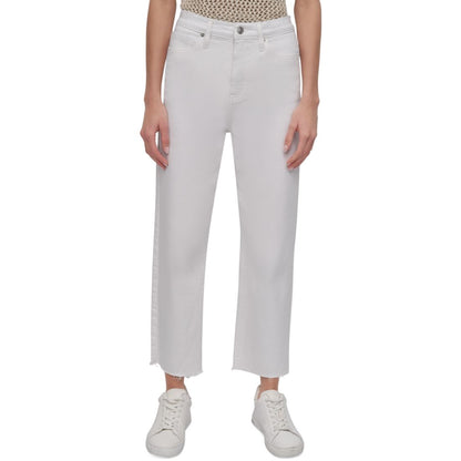 Dkny Jeans Women's High-Rise Classic Straight-Leg Raw-Hem Jeans