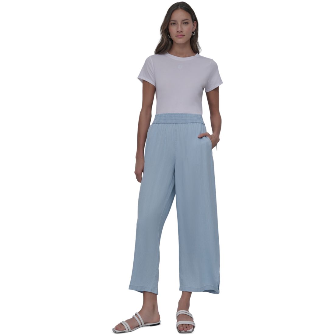 Dkny Jeans Women's Pull-On Wide-Leg Ankle Pants