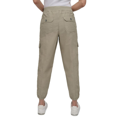 Dkny Sport Women's Cotton Ribbed-Waist Jogger Cargo Pants