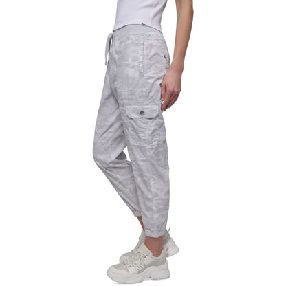 Dkny Sport Women's Cotton Ribbed-Waist Jogger Cargo Pants