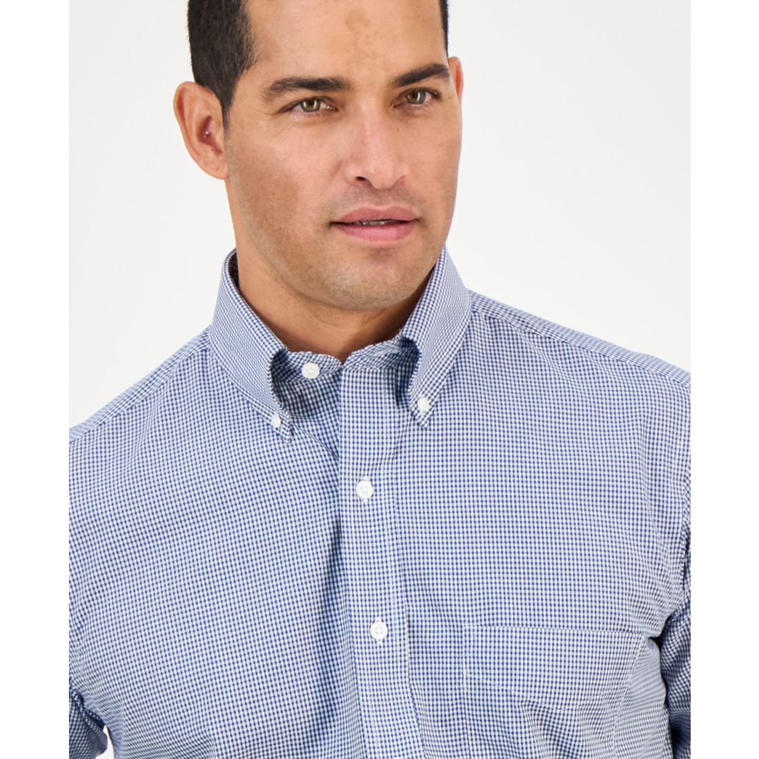 Club Room Men's Regular Fit Mini Gingham Dress Shirt, Created for Macy's