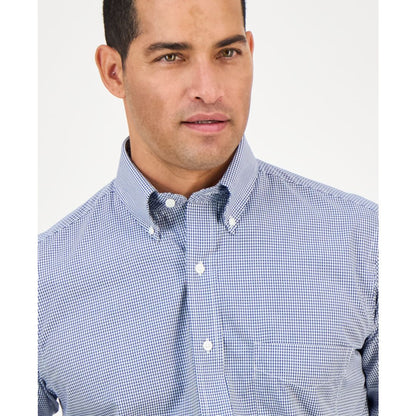 Club Room Men's Regular Fit Mini Gingham Dress Shirt, Created for Macy's