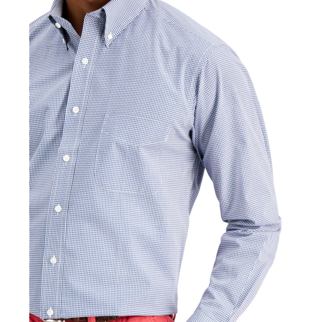 Club Room Men's Regular Fit Mini Gingham Dress Shirt, Created for Macy's