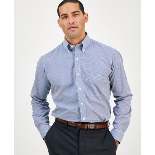 Club Room Men's Regular Fit Mini Gingham Dress Shirt, Created for Macy's