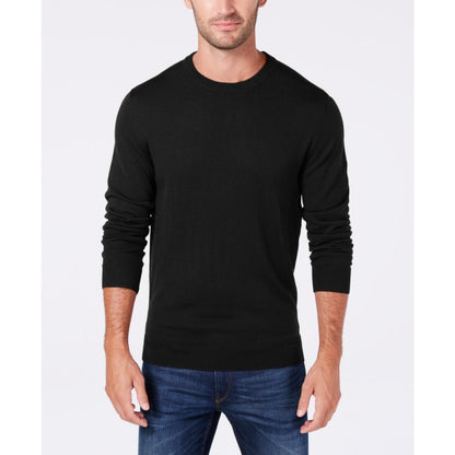 Club Room Men's Solid Crew Neck Merino Wool Blend Sweater, Created for Macy's