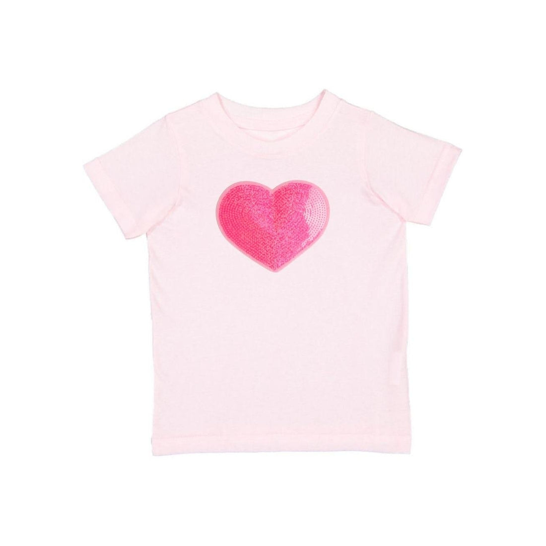 Sweet Wink Toddler Girls Heart Sequin Patch Short Sleeve T-Shirt