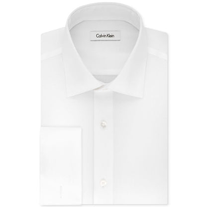 Calvin Klein Steel Men's Regular Fit Non-Iron Performance French Cuff Dress Shirt